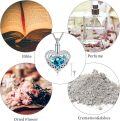 wholesale 925 Sterling Silver Heart-Shaped Blue Crystal Keepsake Urn Jewelry with Swans and Funnel Set - Memorial Ashes Holder Necklace for Women-0-5