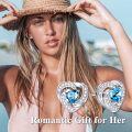 wholesale 925 Sterling Silver Birthstone Heart Stud Earrings Jewelry Gifts for Women-0-88