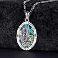 wholesale 925 Sterling Silver Saint George Protect Us Pendant with Abalone Shell and Crosses Necklace -0-1