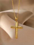 wholesale Gold 925 Sterling Silver Dainty Cross Pendant Necklace for Women and Men Christian s-0-1