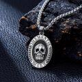 wholesale 925 Sterling Silver Gothic Memento Mori Skull Pendant Necklace for Men & Women-0-4