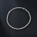 wholesale Sterling Silver Rope Chain Bracelet 2mm 4mm Lobster Clasp Italy 6 5 8 -0-4
