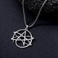 wholesale 925 Sterling Silver Pentagram Atom Pendant Necklaces for Women and Girls-0-2