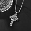 wholesale 925 Sterling Silver Turquoise Celtic Cross Pendant Necklaces for Men Women Irish Knot Protection  Set of 3-0-4