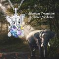 wholesale 925 Sterling Silver Elephant Crystal Heart Cremation Urn Necklace Memorial Ashes Pendant-0-5