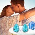 wholesale 925 Sterling Silver Natural Turquoise Earrings for Women, Boho Geometric Drop Dangle Western Gift-0-3