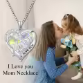 TOUPOP Sterling Silver Crystal Heart Necklace I Love You Mom Jewelry Gifts-0-1