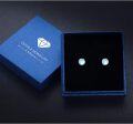 wholesale 925 Sterling Silver Stud Earrings with Round Synthetic Moonstone for Sensitive Ears-0-5
