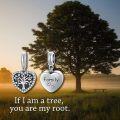 wholesale 925 Sterling Silver Heart Shaped Family Tree Urn Pendant with Family Engraving and Funnel Set for Ashes -0-5