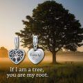 wholesale 925 Sterling Silver Heart Shaped Family Tree Urn Pendant with Family Engraving and Funnel Set for Ashes -0-5