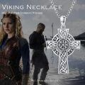 wholesale 925 Sterling Silver Celtic Cross Pendant Necklace With Viking Runes And Knotwork Design-0-4