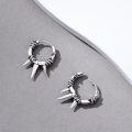 wholesale Sterling Silver Spike Hoop Earrings with Dragon Snake Skull Barbed Wire Design-0-1