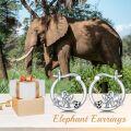 wholesale S925 Sterling Silver Elephant Hoop Earrings Hypoallergenic Animal Jewelry Christmas Birthday Gifts for Women Mom Girlfriend-0-1