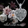wholesale 925 Sterling Silver Heart-Shaped Photo Locket Pendant Necklace - Christmas Gifts for Women-0-4