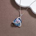 wholesale TOUPOP Celtic Birthstone Necklace For Women 925 Sterling Silver Trinity Knot Triquetra Austria Crystal Pendant Heart Birthstone Jewelry Birthday Anniversary Irish Scottish Gifts For Her Girlfriend -0-4
