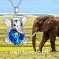 wholesale Sterling Silver Austrian Crystal Elephant Koala Panda Heart Pendant Necklace-0-11