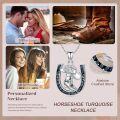 wholesale Sterling Silver Stone Western Cowboy Horseshoe Necklace Cowgirl Gift-0-5