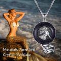 wholesale 925 Sterling Silver Blue Starry Sky Mermaid Pendant Necklaces Oceanic Gifts for Her-0-4