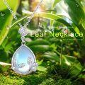 wholesale 925 Sterling Silver Teardrop Moonstone Pendant Necklaces for Women Birthdays Gifts Jewelry Accessories 43mm x 8 mm-0-4