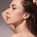 wholesale 14k Gold Celtic Knot Teardrop Moonstone Drop Earrings-0-5