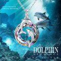 wholesale 925 Sterling Silver Dolphin Necklace with Rainbow Crystal Pendant for Women's Mothers Day Gifts-0-3