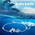 wholesale 925 Sterling Silver Metal Blue Crystal Dolphin Bracelet for Women - Ocean Theme Beach Jewelry-0-1