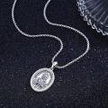 wholesale 925 Sterling Silver St Nicholas Medal Prayer for Us Catholic Patron Saint Charm Necklace Pendant  36 Chain-0-1