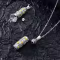 TOUPOP Sterling Silver Crystal Urn Necklace For Ashes Memorial Jewelry-0-2