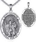 wholesale 925 Sterling Silver St Christopher Travelers Medal Pendant Necklace for Men & Women-0-0