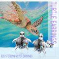 wholesale 925 Sterling Silver Abalone Shell Turtle Stud Earrings - Ocean Themed Sea Life  for Her-0-4