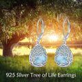 wholesale 925 Sterling Silver Tree Of Life Drop Earrings Wholesale With Green Stone-0-47