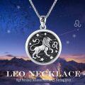 wholesale 925 Sterling Silver Leo Lion Constellation Zodiac Pendant Necklace for Men Women Gifts-0-5