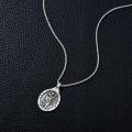 wholesale 925 Sterling Silver Saint Christopher Protect Us Medal Pendant Necklace With Oxidized Box Chain-0-2