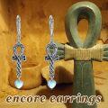 wholesale 925 Sterling Silver Ankh Heart Dangle Earrings-0-4