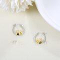 wholesale 925 Sterling Silver Gold Plated Smiling Bee Ladybug Hoop Earrings for Women Gift-0-3