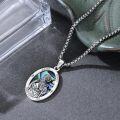 wholesale 925 Sterling Silver Saint Paul Protect Us Pendant with Abalone Shell and Crosses Necklace -0-2