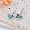 wholesale 925 Sterling Silver Abalone Shell Tree of Life Heart Drop Dangle Lever Back Earrings  for Women-0-2