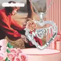 TOUPOP Sterling Silver Heart Pendant Necklace, Always My Mother Forever My Friend Gift-0-1