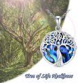 TOUPOP Sterling Silver Tree Of Life Claddagh Pendant & Ash Urn Necklace-0-2