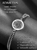 wholesale 925 Sterling Silver Saint Joseph of Cupertino Medal Bracelet with 3+2 Extender Chain for Men Women Boys Girls-0-4