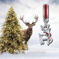 wholesale 925 Sterling Silver Christmas Reindeer Pendant Necklace with Red Enamel Cap and Scarf Charm s for Her-0-3