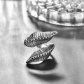 wholesale  Sterling Silver Adjustable Open Ring Jesus Infinity Lion Viking Feather Ring Jewelry Gift -0-1