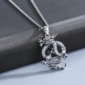 wholesale 925 Sterling Silver Dragon Yin Yang Pendant Necklace for Men Women Gifts-0-1