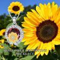wholesale Metal Stone Sunflower Birthstone Necklace Pendant Gift for Women-0-4