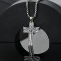 wholesale 925 Sterling Silver Angel Wing Cross Pendant Necklace  Religious s for Men & Women-0-2