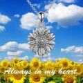 wholesale 925 Sterling Silver Sunflower Keepsake Pendant with Funnel and Cleaning Brush Set-0-4