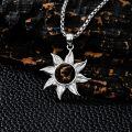 wholesale 925 Sterling Silver Sun Pendant Necklace with 24  Gift for Women Men-0-3