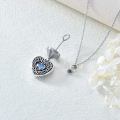 wholesale 925 Sterling Silver Heart Locket Pendant With Blue Gemstone-0-5