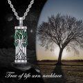 wholesale 925 Sterling Silver Green Jade Tree of Life Cremation Pendant Keepsake Necklace-0-5