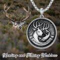 wholesale 925 Sterling Silver Hunting & Fishing Deer Antler Pendant Necklaces for Men 24 Chain Dad's Birthday Gifts-0-1